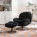 Accent Chair TV Chair Living Room Chair with Ottoman Black