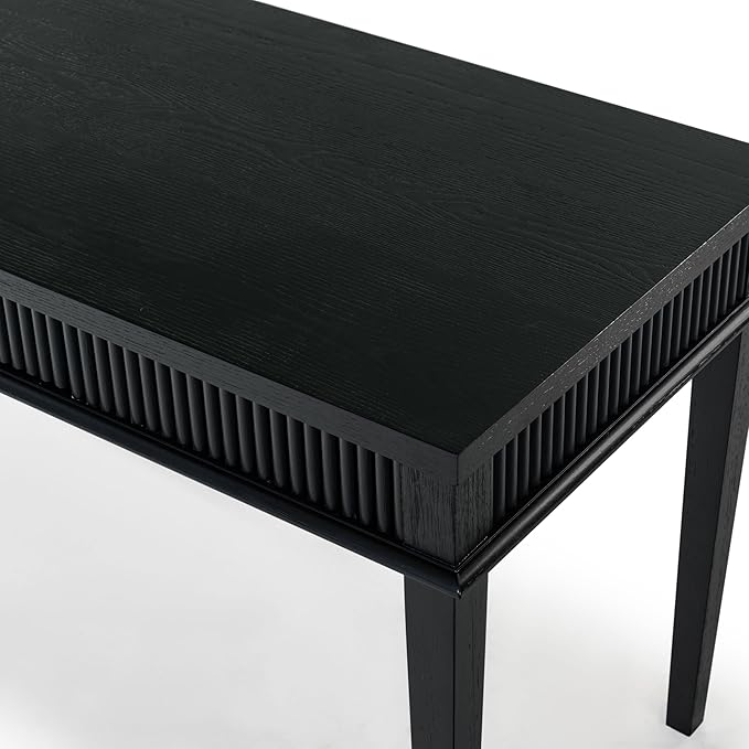 SAFAVIEH Couture Collection Shelbie Black 1-Drawer Reeded Computer Table Office Writing Desk