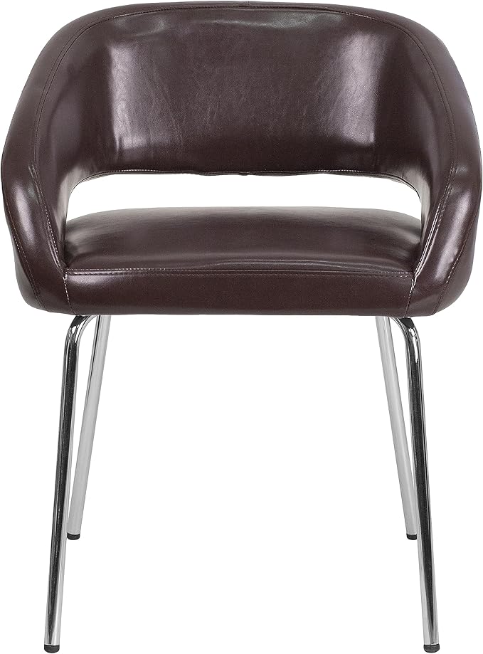 Flash Furniture Fusion Series Contemporary Brown LeatherSoft Side Reception Chair