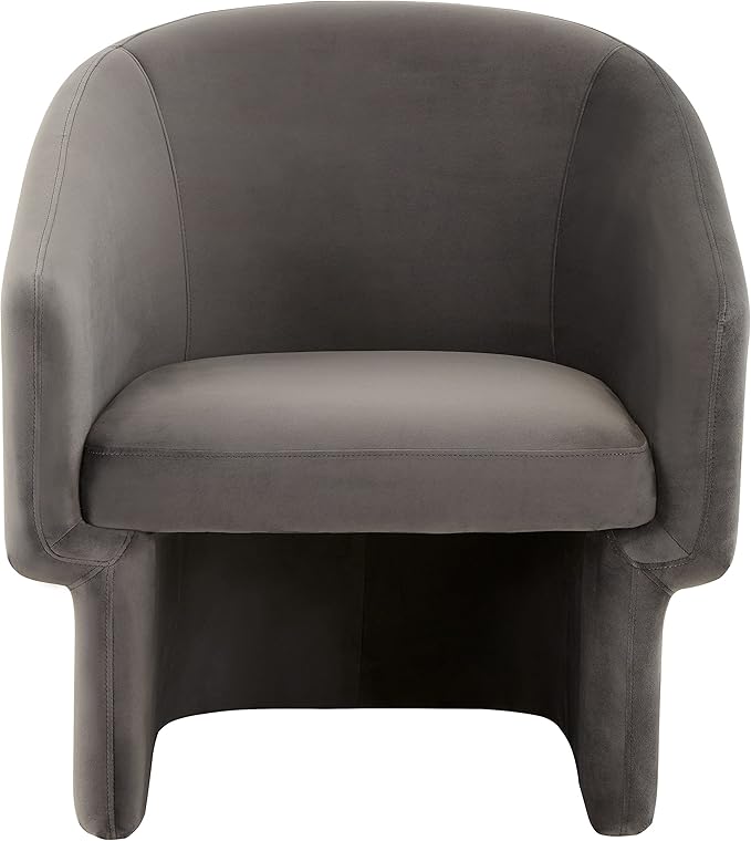 SAFAVIEH Couture Collection Susie Dark Grey Velvet Barrel Back Accent Chair (Fully Assembled)