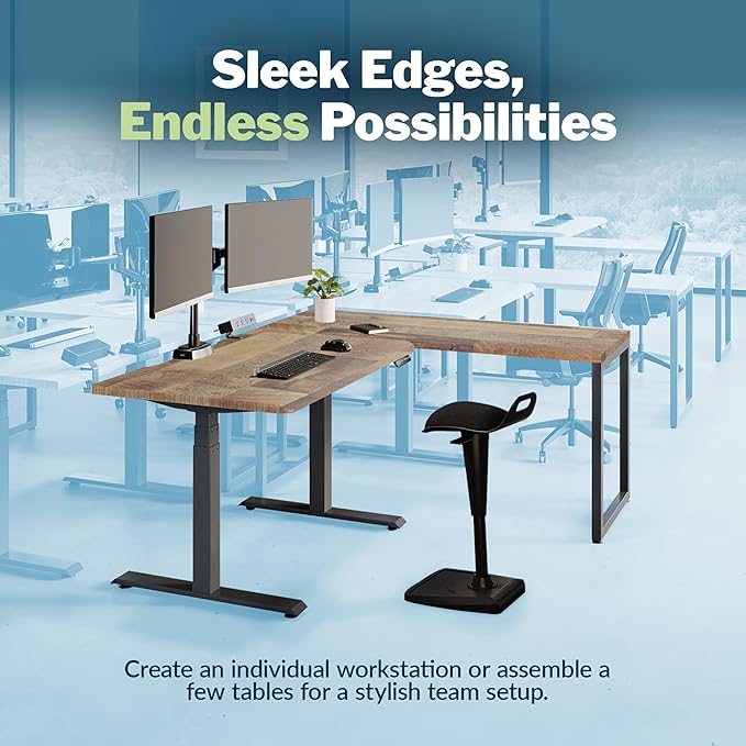 Vari Table 60x30 - Modern Computer Desk with Durable Laminate Finish and Slim Legs - Ideal for Gaming Home or Office - Stand-Alone Workstation or Corner Side Table - Reclaimed Wood