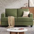 63 Inch Sofa with Extra Deep Seats Oversize Corduroy Fabric 2 Seater Sofa for Living RoomModern Couch and Loveseat Comfy Armrests and Seats and Backrests Easy Installation Green