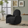 Merax Boucle 360 Swivel &amp Glider Recliner Chair Soft Bedroom Sofa Chair with with Thicker Seat Cushion Modern Home Theater Seating for Living Room Black
