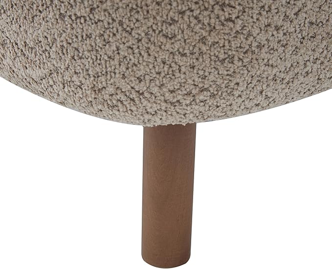 Scott Living Aurora Boucle Upholstered Wingback Accent Chair Solid Wood Living Room Slipper Chair Bedroom Comfy Reading Chair Brown