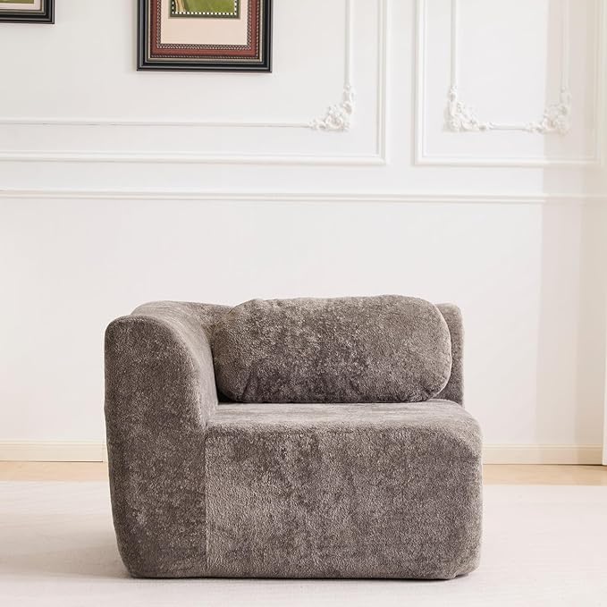 39.8 Boneless Couches for Living Room Cloud Modular Sectional Sofa in a Box Memory Foam Modern Couch Comfy Compressed Sofas No Assembly Corner Dark Grey