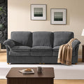 ONBRILL 86.6 Corduroy Couches for Living Room Comfy 3 Seater Sofa with Pillow-Top Armrest &amp Dual-Layer Cushions Mid Century Modern Couch for Bedroom Apartment Grey