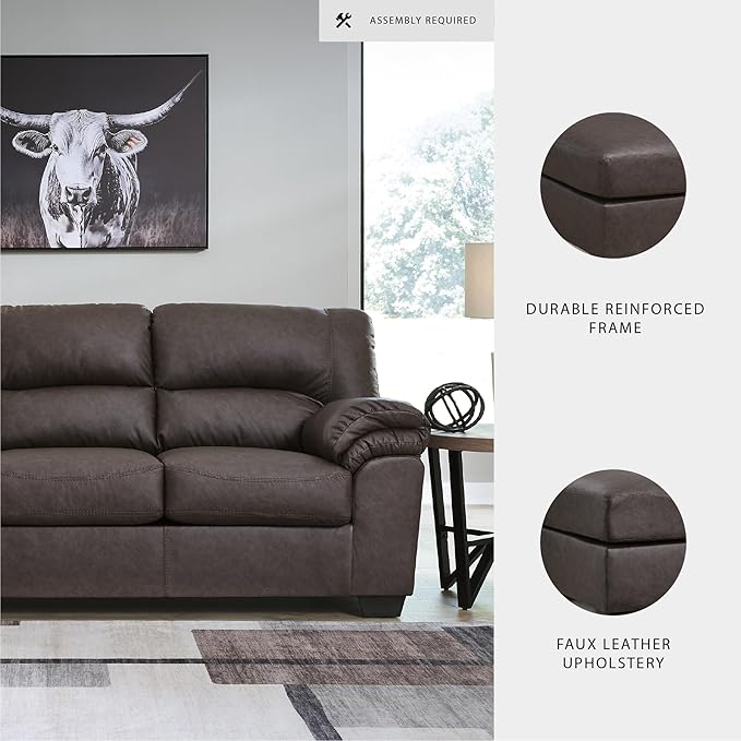 Signature Design by Ashley WalkerPoint Contemporary Sofa with Removable Cushion Dark Brown