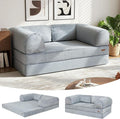 COMAX Folding Sofa Bed Queen Foldable Couch Bed Fold Out Futon Chair Sleeper for Adults Convertible Floor Mattress Sofa for Bedrooom Living Room Snow Light Grey