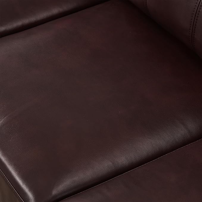 79 Burgundy Faux Leather Couch with Storage Mid Century Modern Tufted Sofa Chesterfield with Wide Arm Comfy Leather Love Seat for Living Room Bedroom Office Small Spaces (Burgundy 3 Seater Couch)