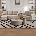 2 Piece Sofa Set Modern 3 Seater Sofa and Loveseat Sets Convertible Sectional Couch with Reversible Chaise L Shaped Couch Sets for Living Room ApartmentBeige
