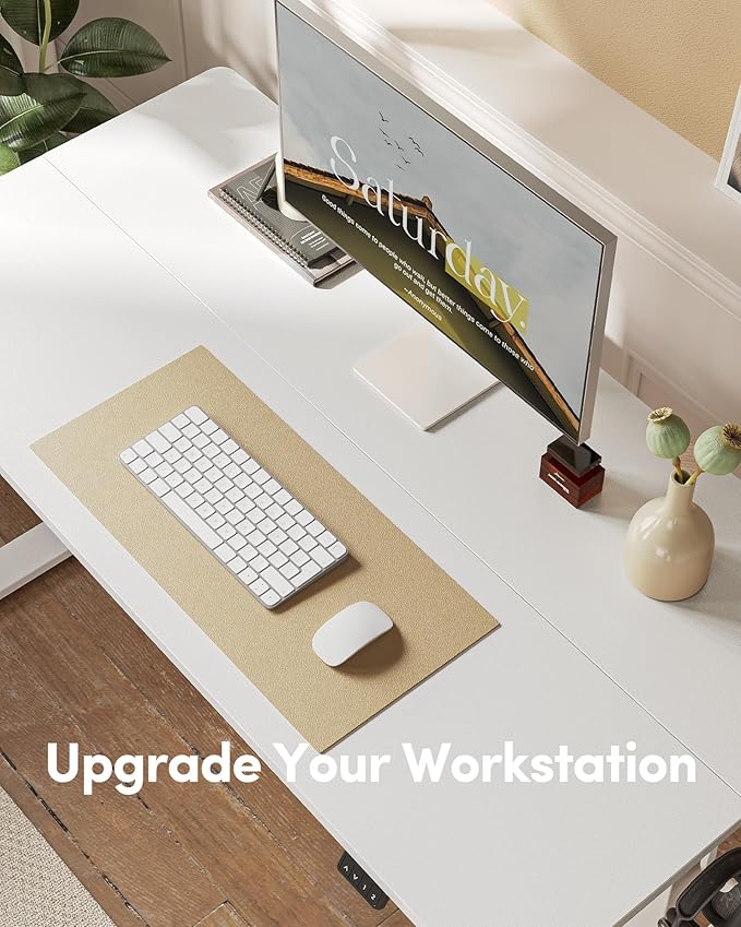 FEZIBO Electric Standing Desk Height Adjustable Stand up Desk 40 x 24 Inches Sit Stand Home Office Desk Computer Desk White