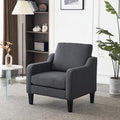 VINGLI Mid-Century Modern Accent Chair Dark Grey Linen Upholstered Comfortable &amp Supportive 380lbs Weight Limit Perfect for Living Room Bedroom Office