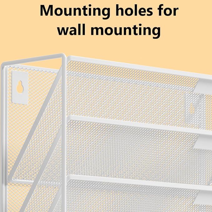Kuntine.B 6-Tier Wall File Organizer Hanging File Organizer Cubicle Organizer Wall File Holder for Office Home (White 6 Tier)