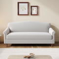 Christopher Knight Home Sola 77.5'' Modern Chenille Upholstered Loveseat Sofa with Rolled Armrest and Rubberwood Frame 2-Seater Home Sofa Living Room Comfy Couch for Hotel/Apartment Light Grey