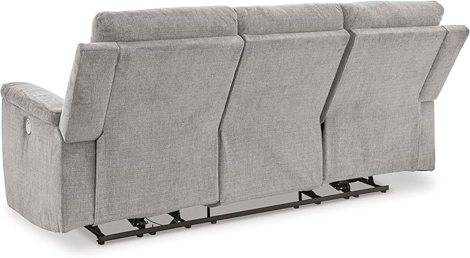 Signature Design by Ashley Barnsana Minimalist Power Reclining Sofa with USB Charging Ports Light Gray