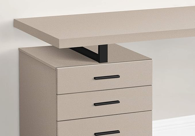 Penau Modern 48Inch Computer Desk Reversible Setup Storage Drawers Contemporary Design for Home Office Easy to Assemble