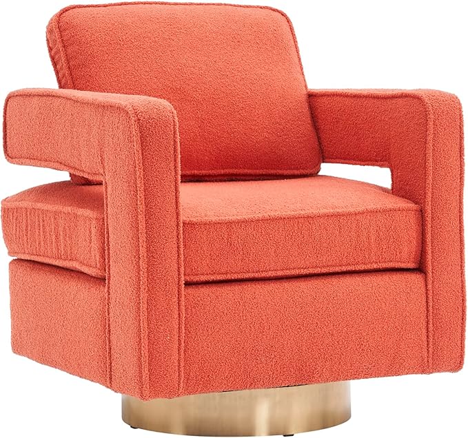 Swivel Barrel Chair for Living Room360 Degree Swivel Club Modern Accent Single Sofa Chair Small Leisure Arm Chair for Nursery Hotel Bedroom Office