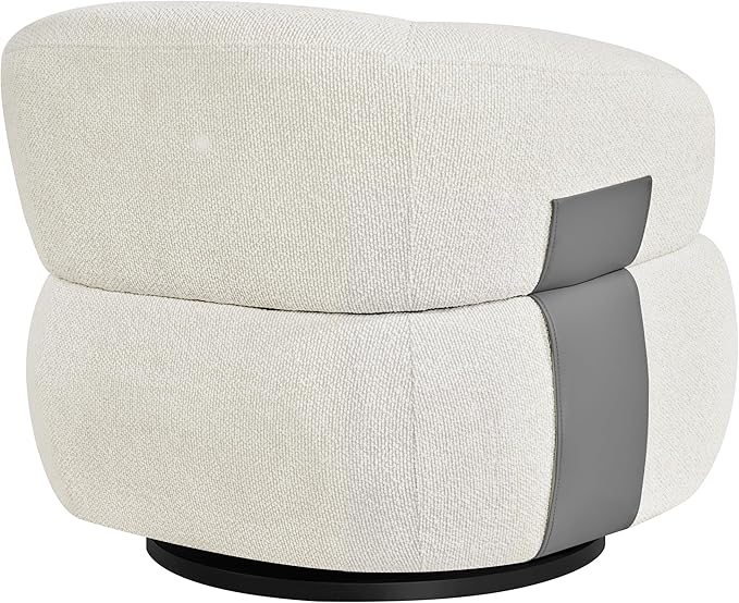 Swivel Accent Chair Modern Living Room Chairs Comfy Barrel Armchair Cozy Side Single Sofa Chair for Bedroom Reading Room Waiting Room Club Fully Assembled (Set of 1 New Beige)