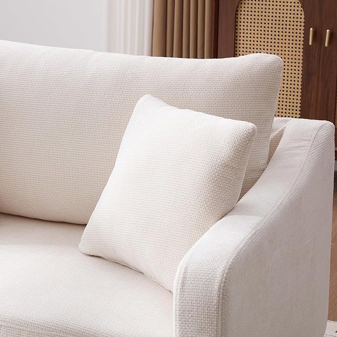 44 Beige Accent Chairs for Living RoomOversized ArmchairCozy Reading Chair for Bedroom Chenille Cozy Chair