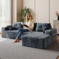 109 Boneless Couches for Living Room Modular Sectional Sofa with Oversized Chaise L-Shape Cloud Couch with Deep Seat (Dark Gray Right Facing Chaise)