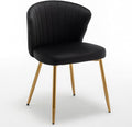 Modern Velvet Accent Chair for Living Room Bedroom Entryway or Small Spaces with Channel-Tufted Design Comfortable and Trendy Armless Seat Black