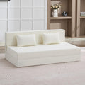 Folding Sofa Bed Convertible Floor Couch Foldable Chair Bed with PillowLinen Sleeper Chair FutonFoldable Memory Foam Mattress for Bedroom/Living Room/Dorm/Office (Beige Queen)