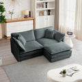 mikibama Modular Sectional Sofa 76.4 Inch L Shaped Couch Set for Living Room Loveseat Comfy Cloud Couches with Movable Ottoman DIY Combination Chenille Grey