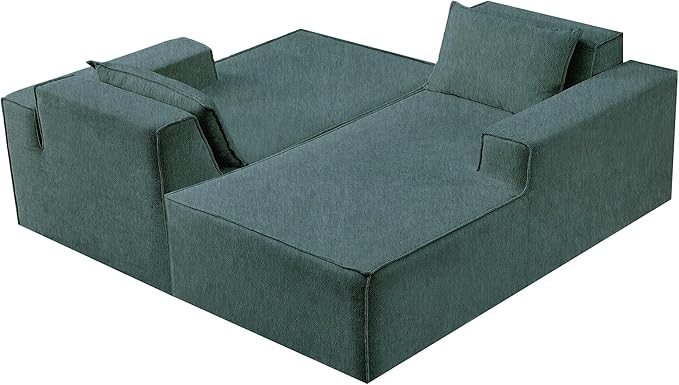 Modular Sectional Sofa Cloud Couch with Extra Long Chaise Lounge Oversized Chenille Boneless Sofa Bed for Living Room Comfy Floor Seating No Assembly Required
