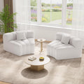 2PCS 1/8 Round Modular Sectional Sofa 2 Seater Modern Curved Cloud Couch Modules Convertible Boneless Couches for Living Room No Assembly Required White