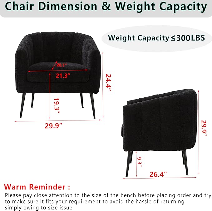 50.78 Small Sofa Couch for Small SpacesModern Corduroy Loveseat CouchesOval 2 Seater Sofas with Solid Wood Legs for ApartmentDormStudioBedroomRV. (Chenille Black Armchair)