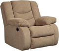 Signature Design by Ashley Tulen Modern Manual Pull Tab Rocker Recliner Light Brown