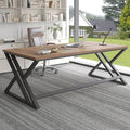 LVB Rustic Large Computer Desk Extra Long Industrial Home Office Desk Wood Pc Writing Work Study Computer Table Desk Farmhouse Workstation Gaming Executive Desk for 2 Person Rustic Oak 78.7 Inch