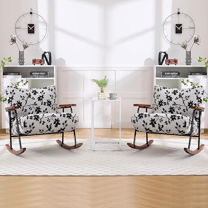 Modern Accent Chair Arm Chair Living Room Rocking Chair Metal e