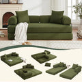 MYFUNSHOP Sleeper Sofa Bed4-in-1 Convertible Folding Boneless CouchFoldable Love Seat with Pillow Corduroy Floor Futon Couch for Living RoomBedroomLounge Studio