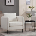 Lvory Accent Chair for Living Room Modern Upholstered Accent Chair Comfy Velvet Armchair with Thick Cushion Single Sofa Arm Chairs for Bedroom Office Reading RoomClub (Lvory)