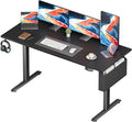 Electric Standing Desk Sit to Stand Up Computer Desk with Storage Bag Height Adjustable Memory Presets for Home Office Gaming Workstations 63 inch Study Table Black