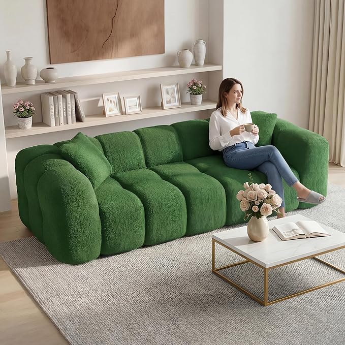84 Boneless Couch No Assembly Required Loveseat Sofa Modern Deep Seat Cloud Couch Modern Compressed Sofa Oversized Upholstered 3-Seater for Living Room Bedroom