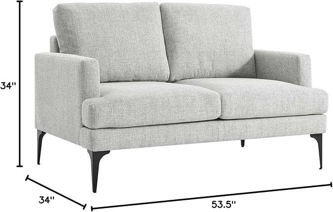 Modway EEI-6006-LGR Evermore Upholstered Fabric Loveseat Light Gray