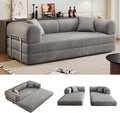 78.8'' Convertible Sofa Bed Boneless Couch in a Box Modular Corduroy Comfy Foldable Sleeper Compression Sofa Loveseat Couches for Living Room (Grey 78.8 inch)