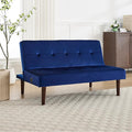 Anwick Convertible Futon Sofa Bed with Charging Port 45″ Folding Sleeper Sofa Adjustable Backrest Small Couch for Living Room Small Spaces Or Office Modern Loveseat (Blue)