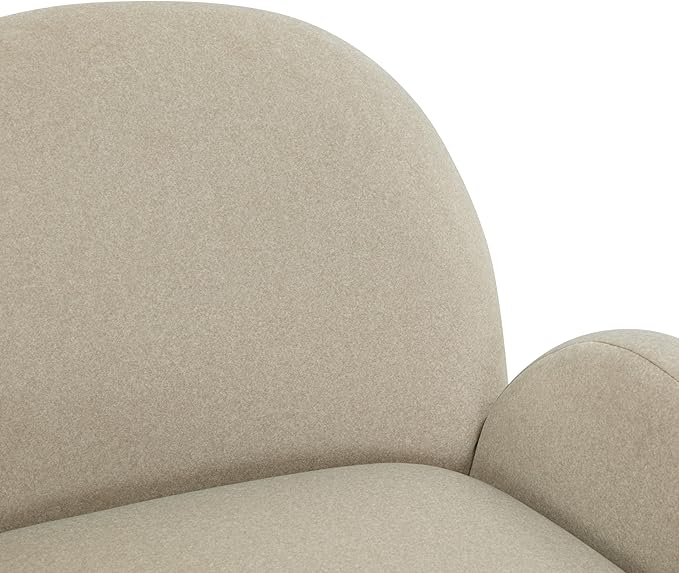 SAFAVIEH Couture Collection Paolini Light Brown &amp Antique Gold Metal Base Accent Chair