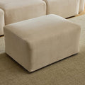 Karl home Modular Ottomen for Sectional Sofa Modern Corduroy Comfy Upholstered Furniture for Living Room Bedroom Apartment Creamy