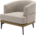 Modern Two-Tone Barrel Fabric Chair Upholstered Round Armchair for Living Room Bedroom Reading Room (Mustard Green)