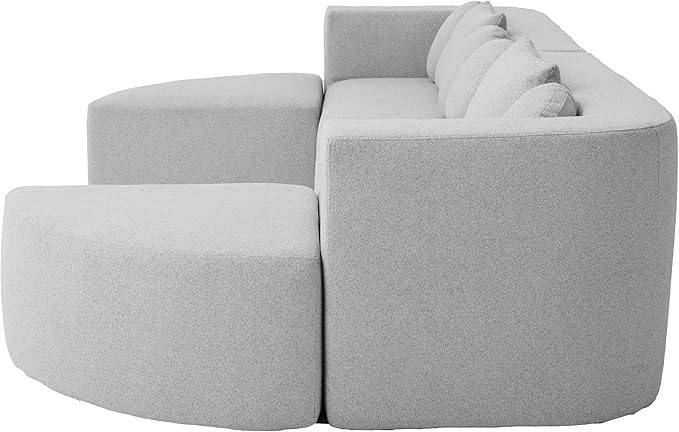 Boneless Couch Modular Sectional Sofa 114.9 Free-Combined Sofa Couch Sofa Bed Compression Sofa with Deep Seating and Curved Design for Living Room (Grey#20)