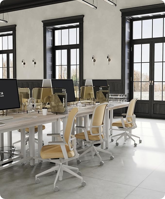 43'' Home Office Desk Modern Computer Desk 43.3X 23.6x29.5 inches PC Table with Thicken Frame Industrial Style Sturdy Metal Frame Furniture for Writing Gaming Grey Oak+White