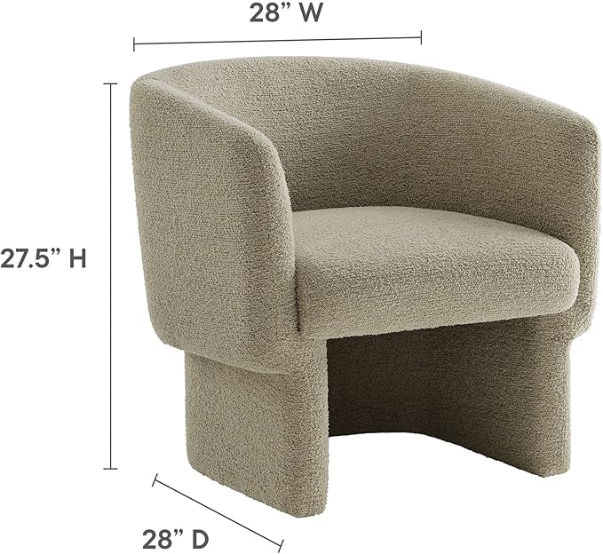 Modway Muse Comfy Barrel Accent Chair in Cork