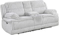 Lexicon Goodland Corduroy Double Reclining Love Seat with Center Console in Gray