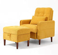 UIXE Accent Chairs with Storage Ottoman Corduroy Recliner Upholstered Armchair with Adjustable Backrest for Living Room Modern Sofa Bed Comfy Bedroom Reading Seat - Orange Set of 2
