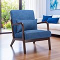 Mid-Century Modern Accent Chair Arm Chair Living Room Chairs with Pillow Upholstered Reading Chair with Solid Wood Frame &amp Corduroy Fabrics for Living Room Bedroom Balcony (Corduroy Sapphire Blu