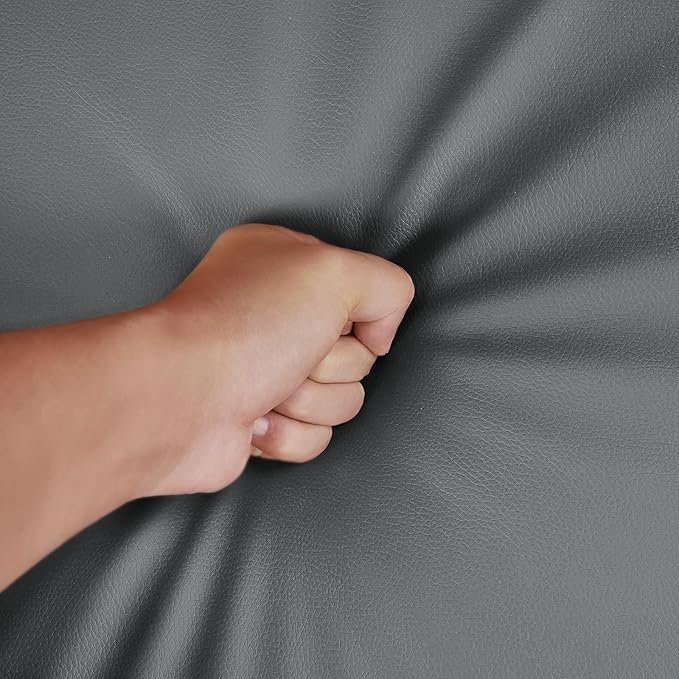 Topeakmart Single Recliner Chair PU Leather Recliner Sofa Padded Seat Club Chair for Living Room Home Theater Seating Silver Gray